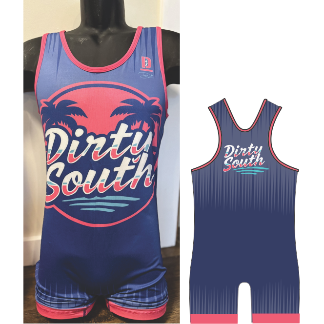 Dirty South Blue Singlet - ADULT