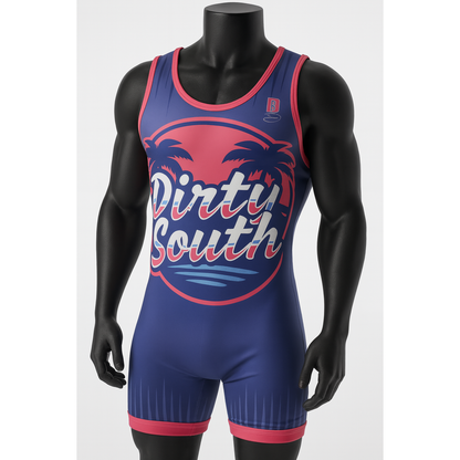 Dirty South Blue Singlet - ADULT