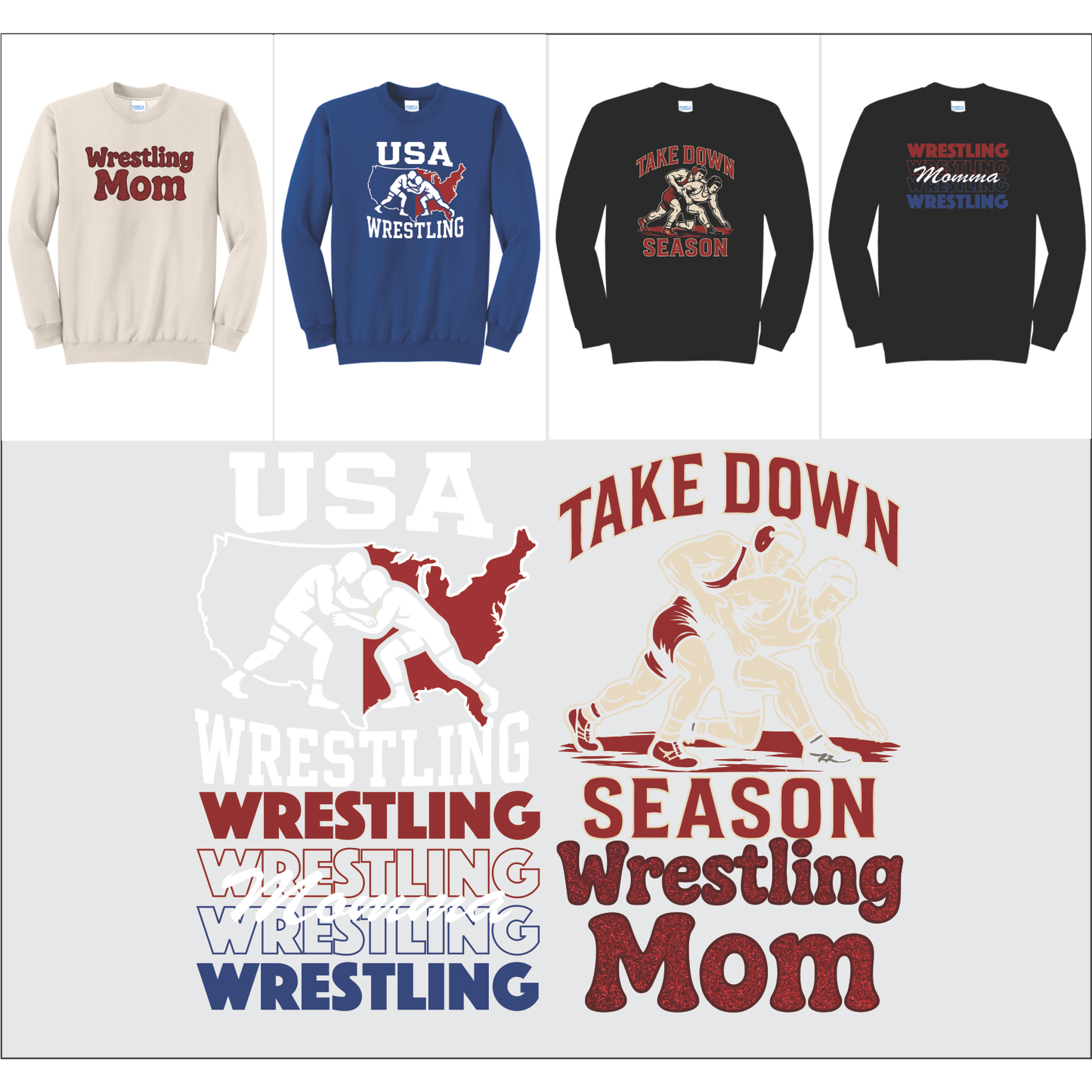 DTF Group Print - RED, WHITE, and BLUE